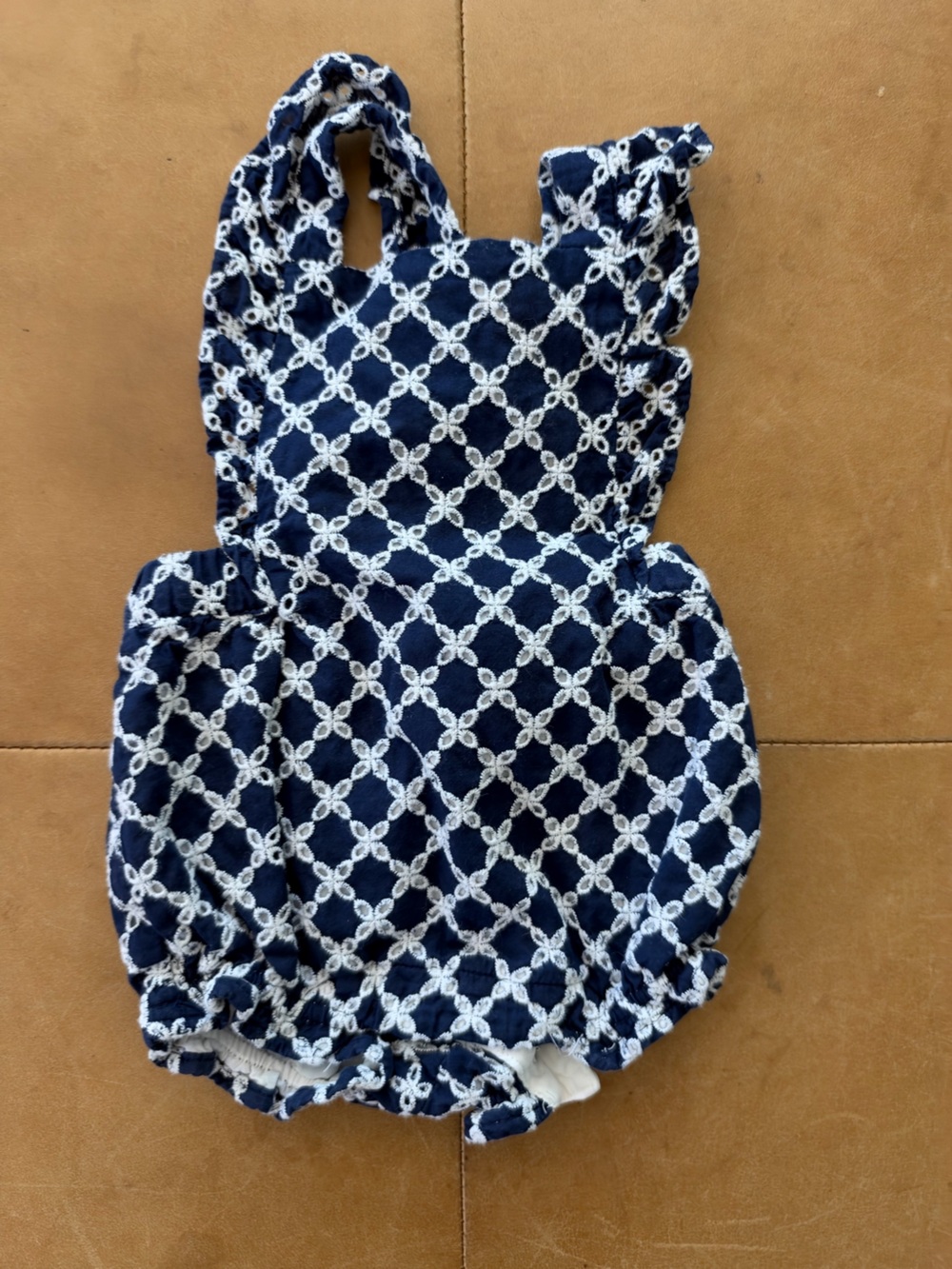 Janie and Jack Navy Romper 0-3M